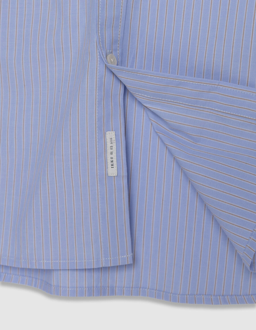 camicia da uomo slim fit in cotone biologico blu