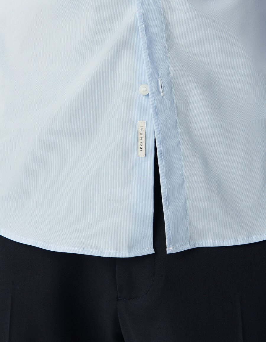 camicia slim a righe sottili blu cielo da uomo