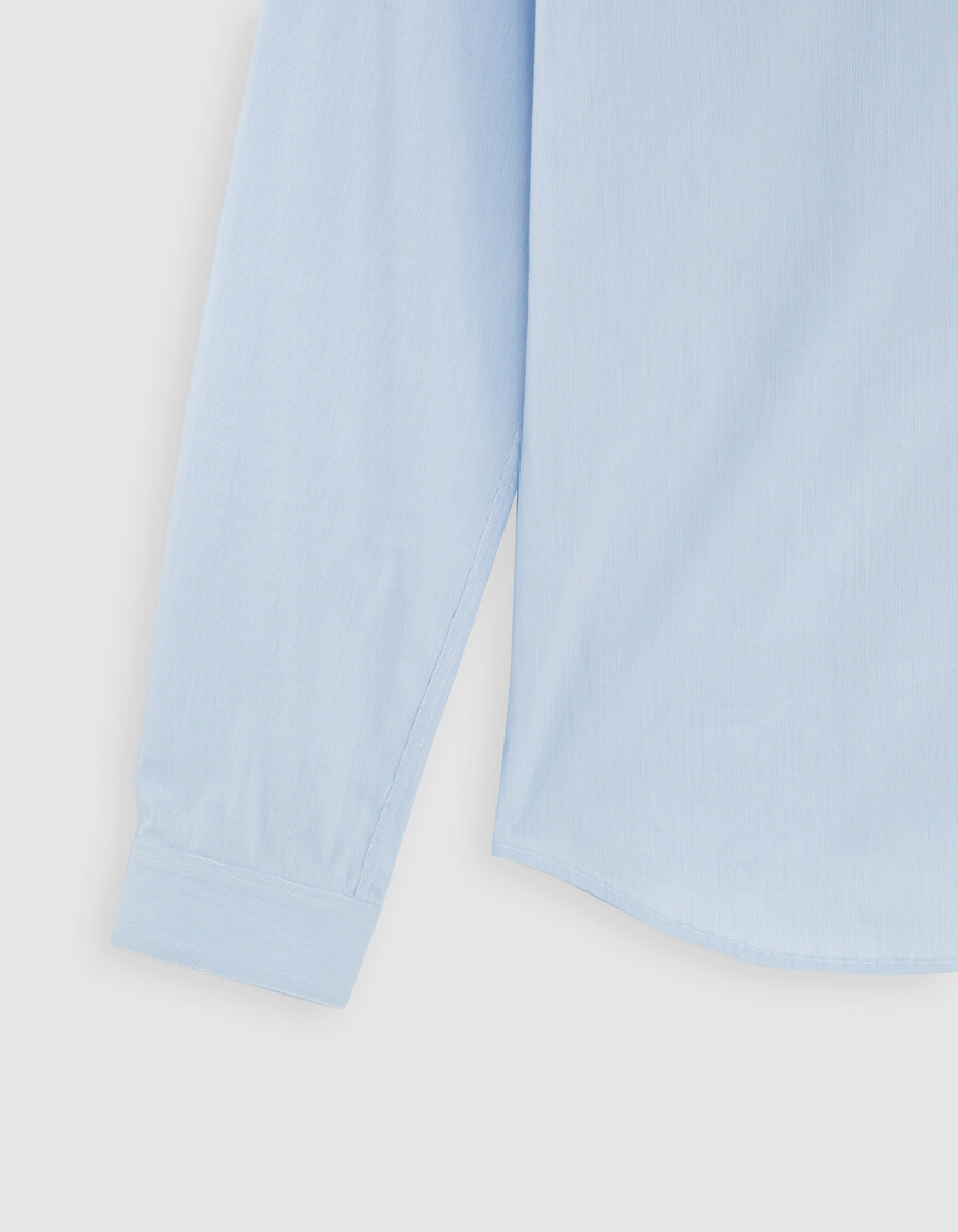 camicia slim a righe sottili blu cielo da uomo