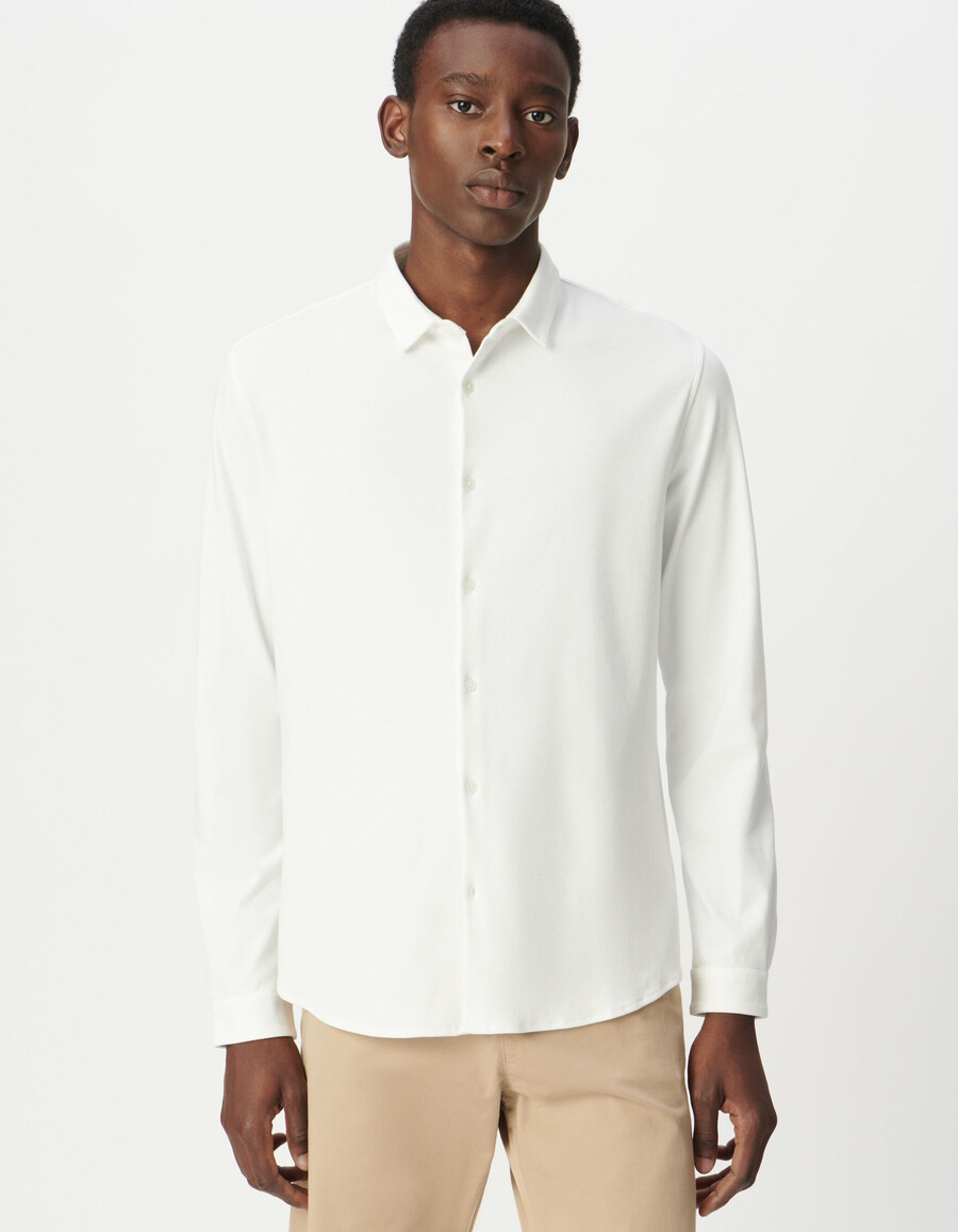 camicia da uomo bianca absolute dry knit easy