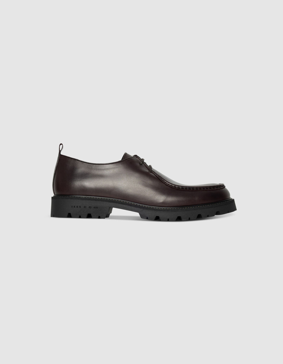 scarpe derby con plateau in pelle da uomo