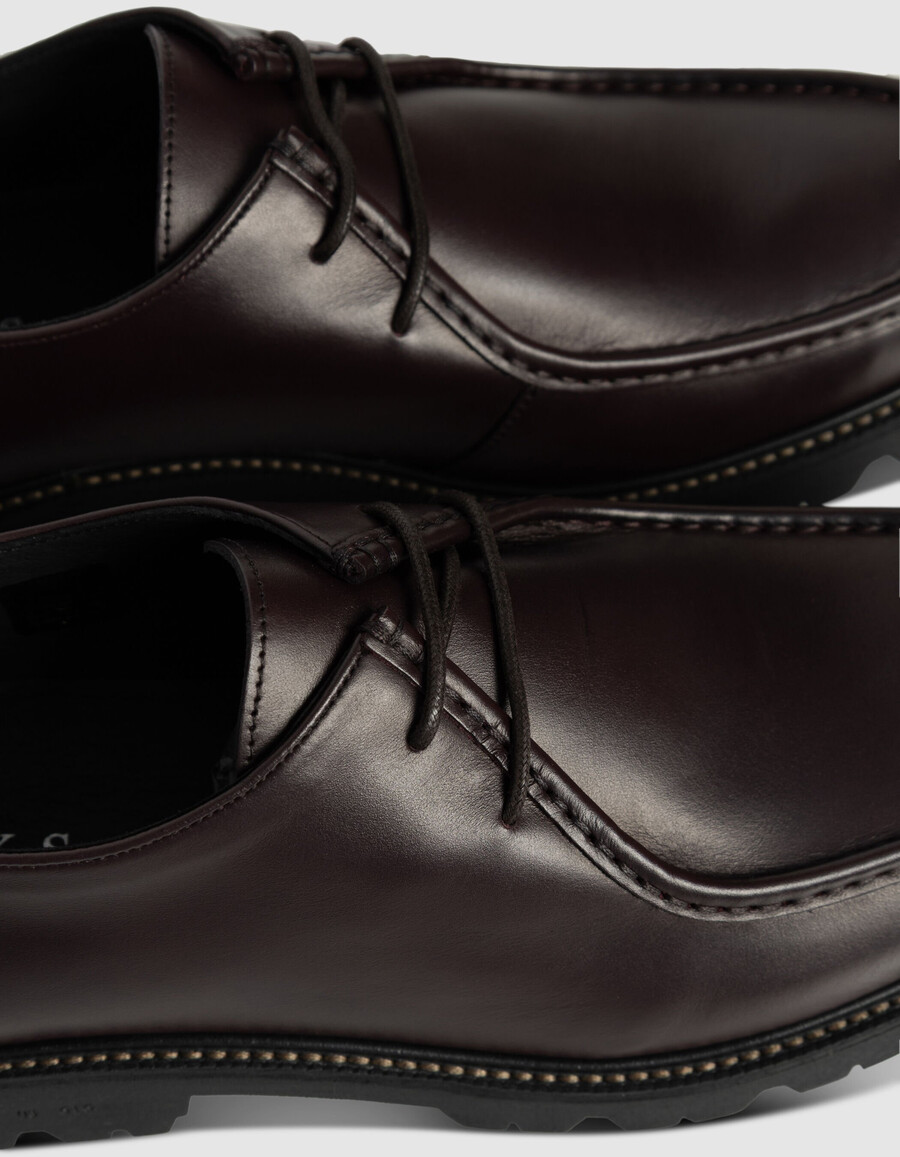 scarpe derby con plateau in pelle da uomo