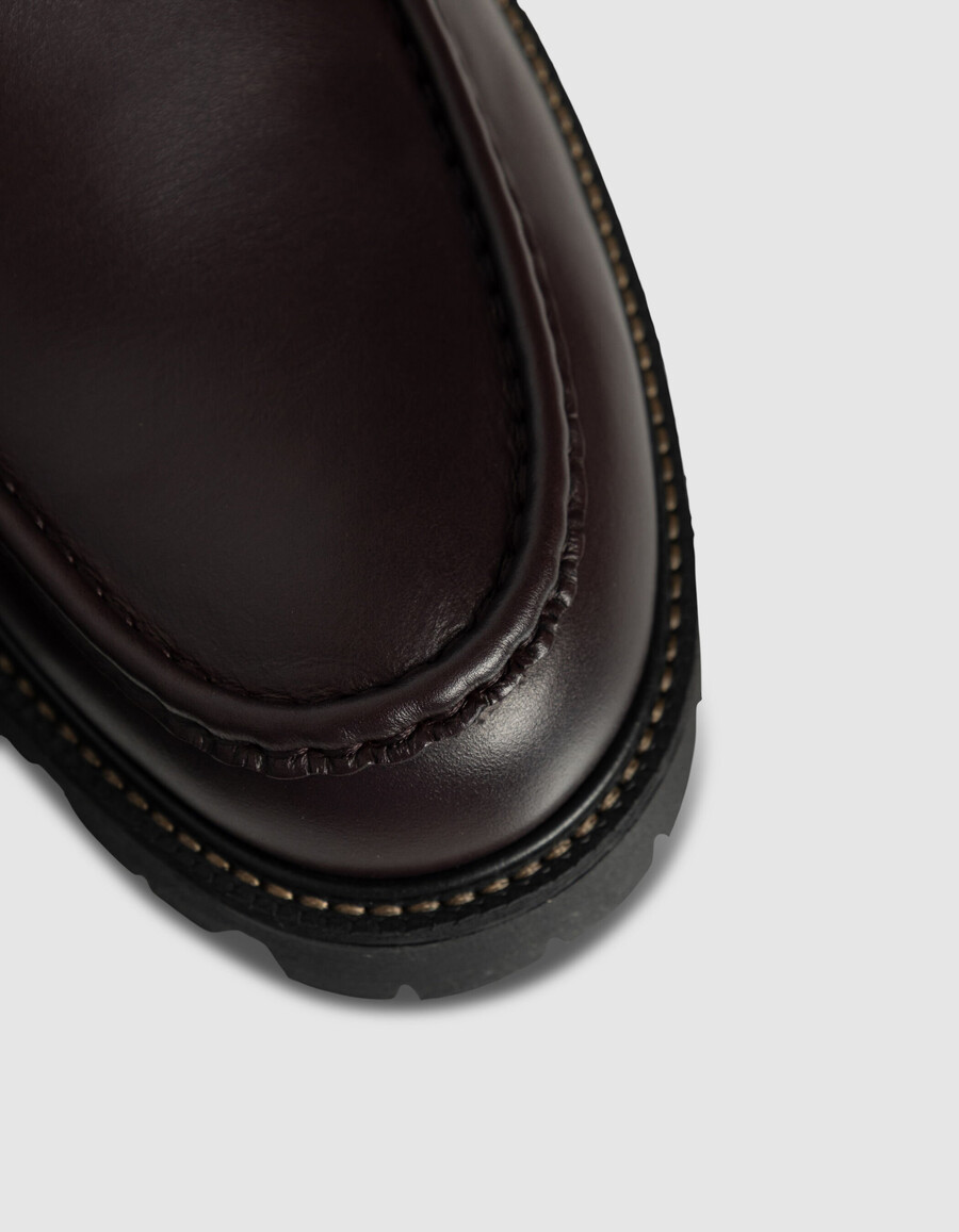 scarpe derby con plateau in pelle da uomo