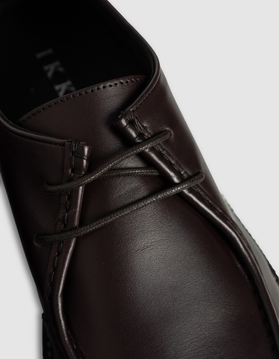 scarpe derby con plateau in pelle da uomo