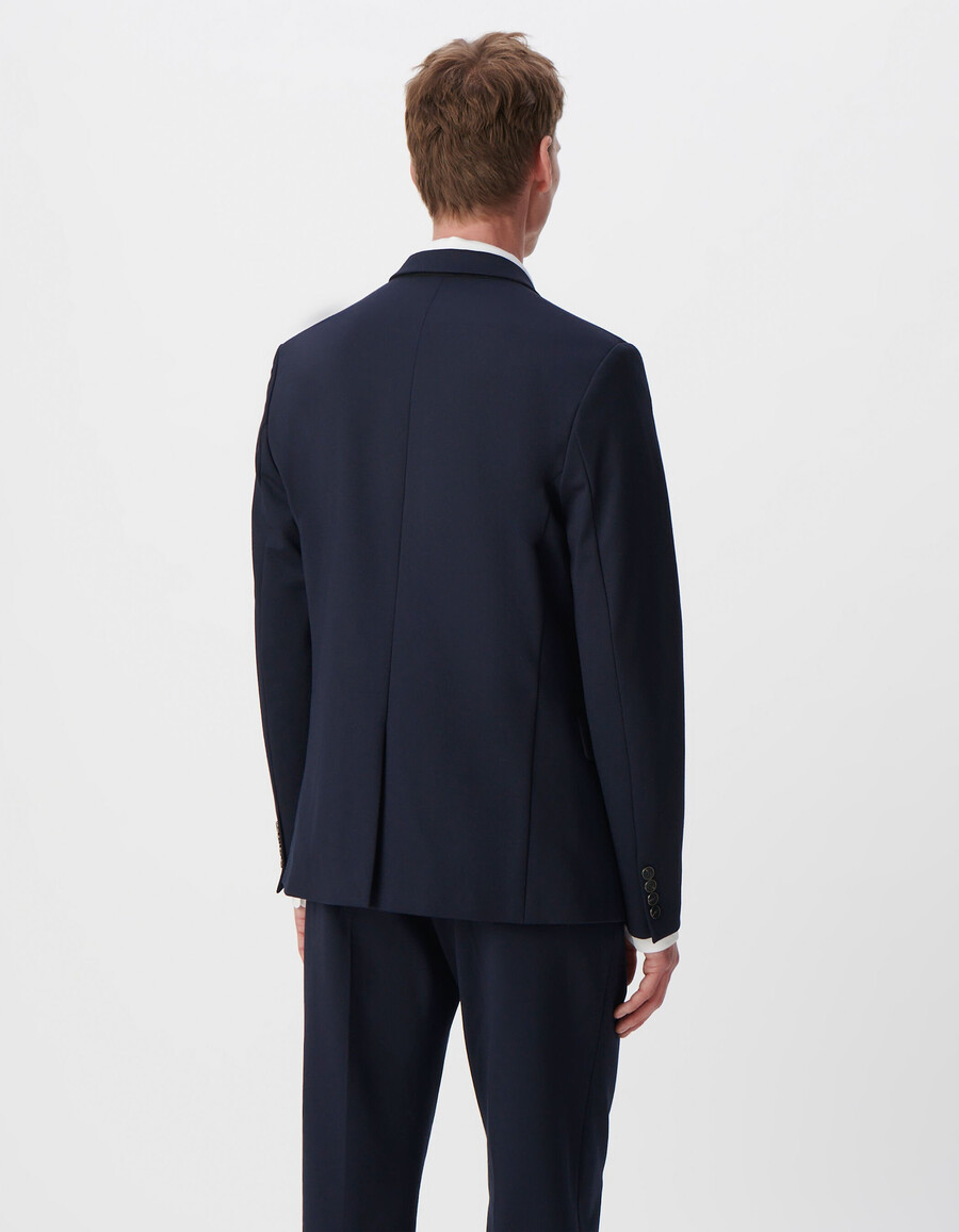 giacca da uomo slim fit in maglia milano blu navy