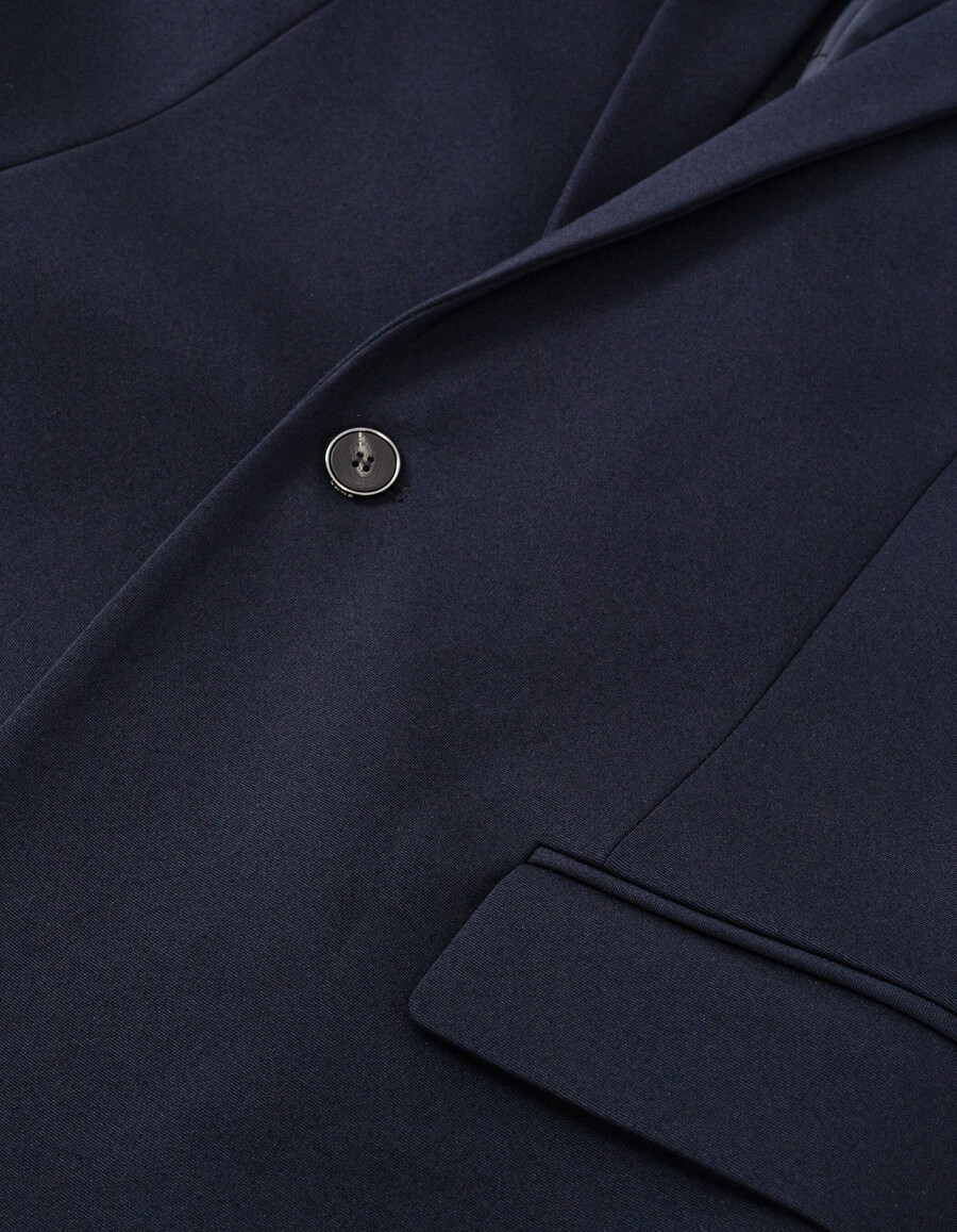 giacca da uomo slim fit in maglia milano blu navy