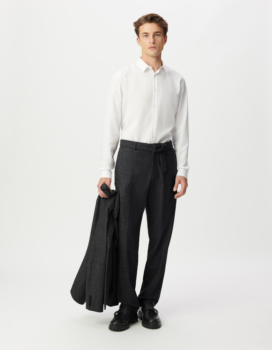 pantaloni da uomo in stile tweed grigio