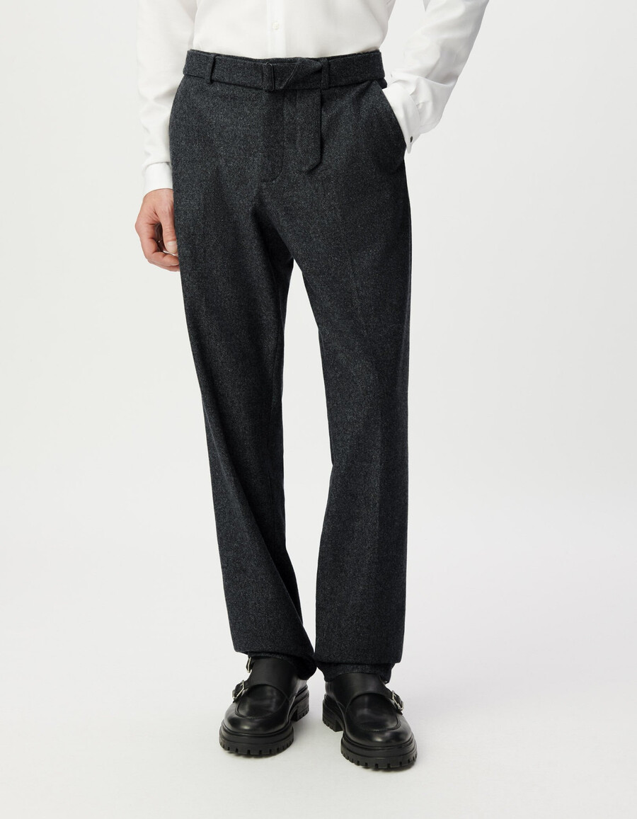 pantaloni da uomo in stile tweed grigio