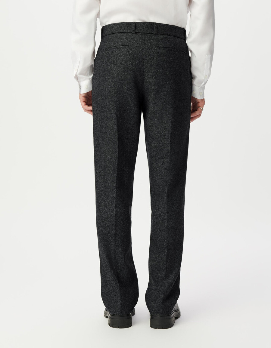 pantaloni da uomo in stile tweed grigio