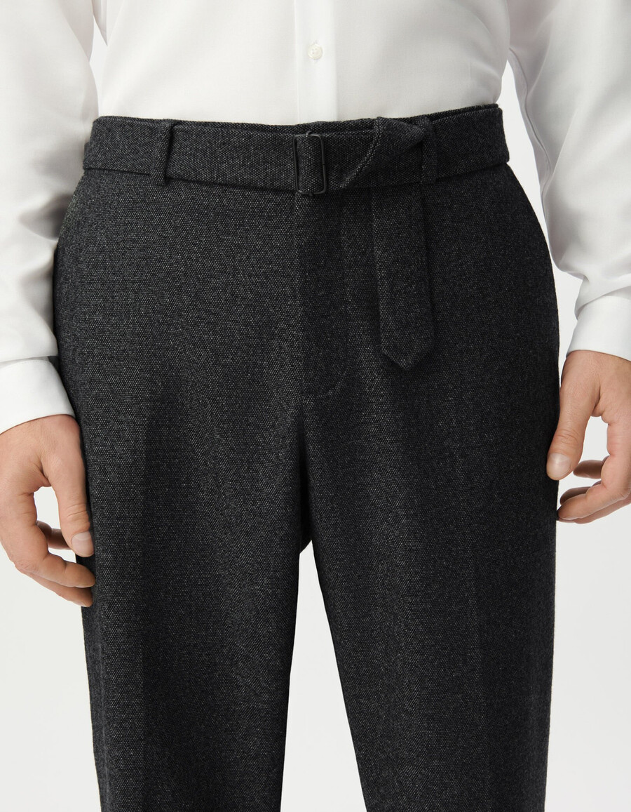 pantaloni da uomo in stile tweed grigio