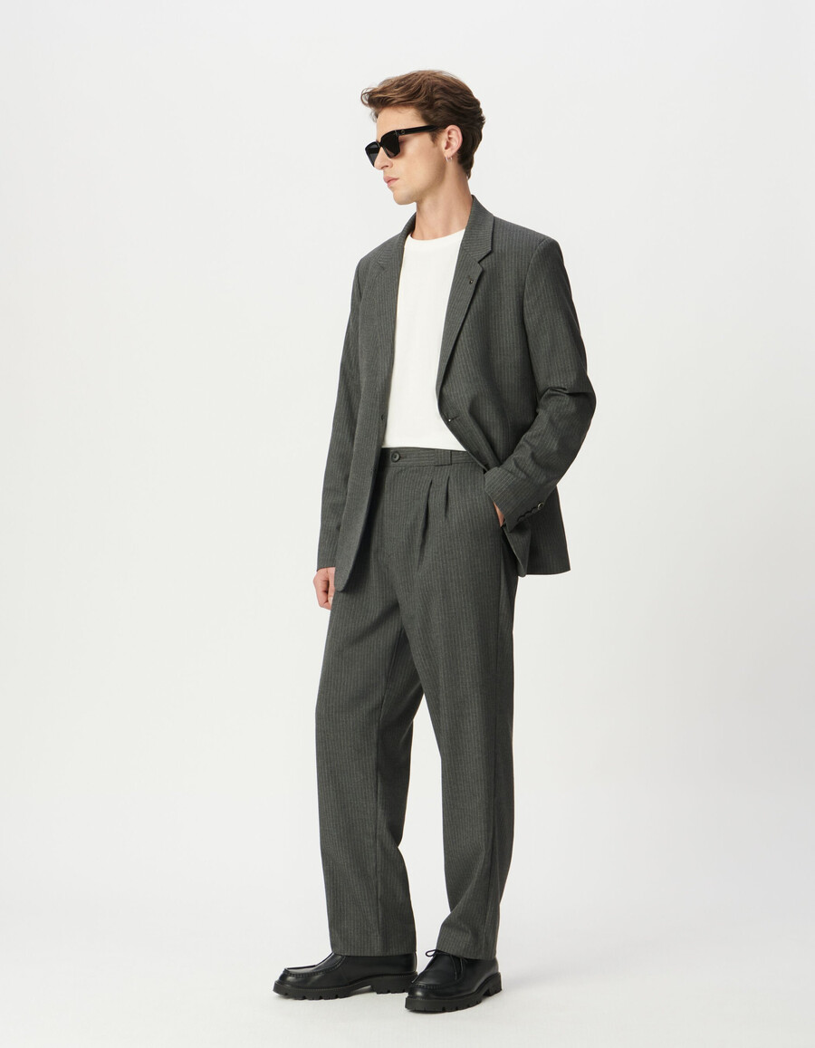pantaloni da uomo in gessato grigio