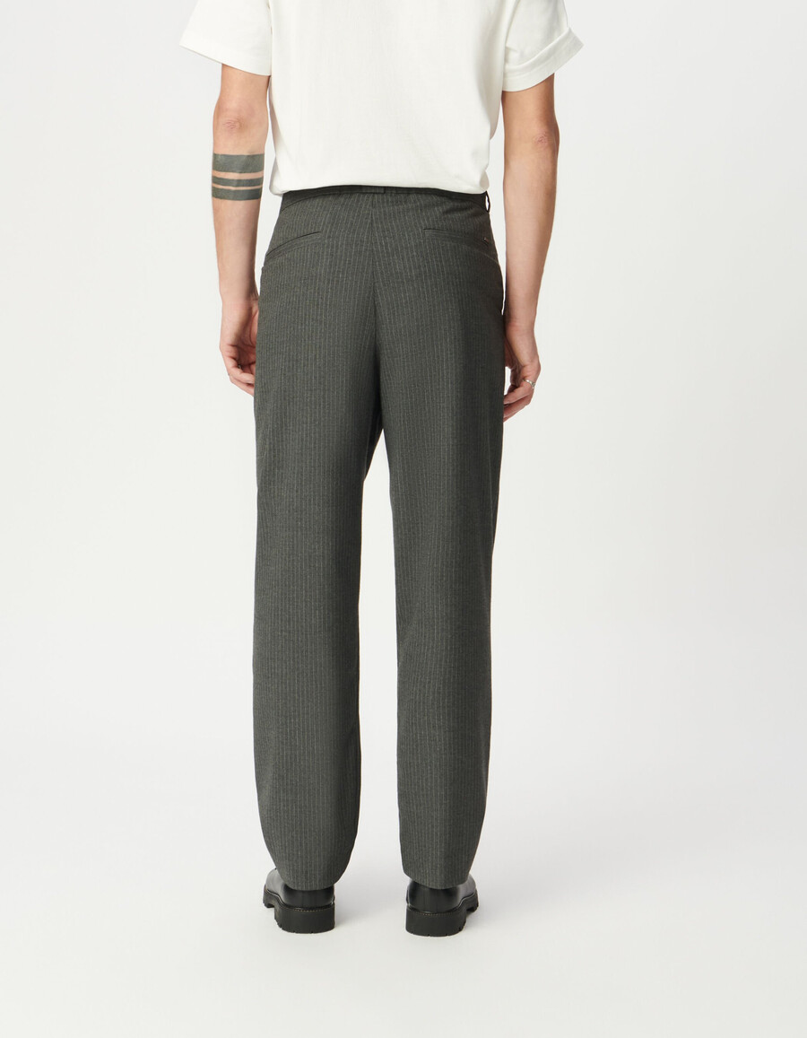pantaloni da uomo in gessato grigio