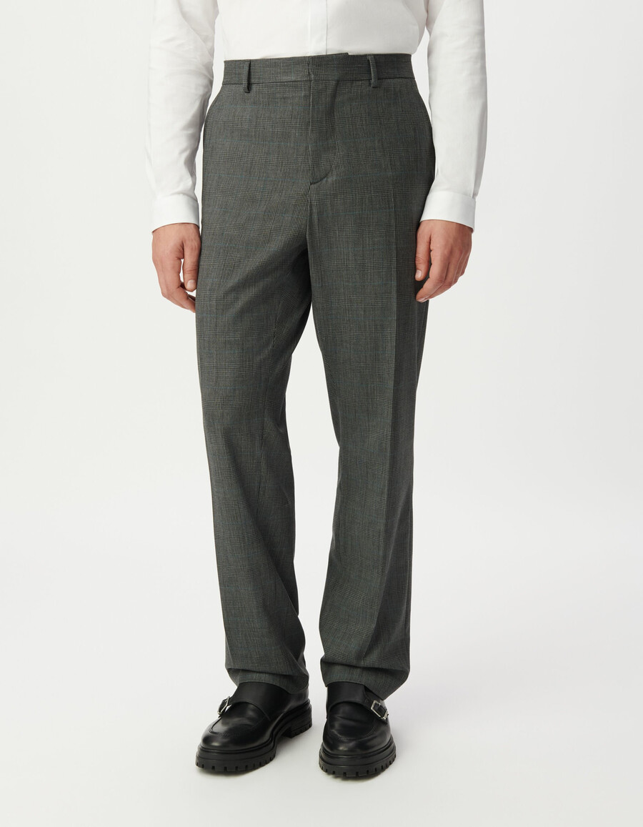 pantaloni da uomo a quadri grigi