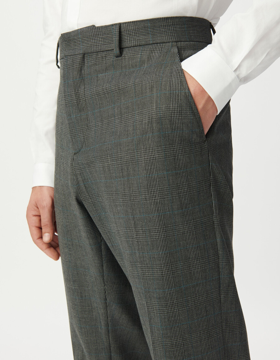 pantaloni da uomo a quadri grigi
