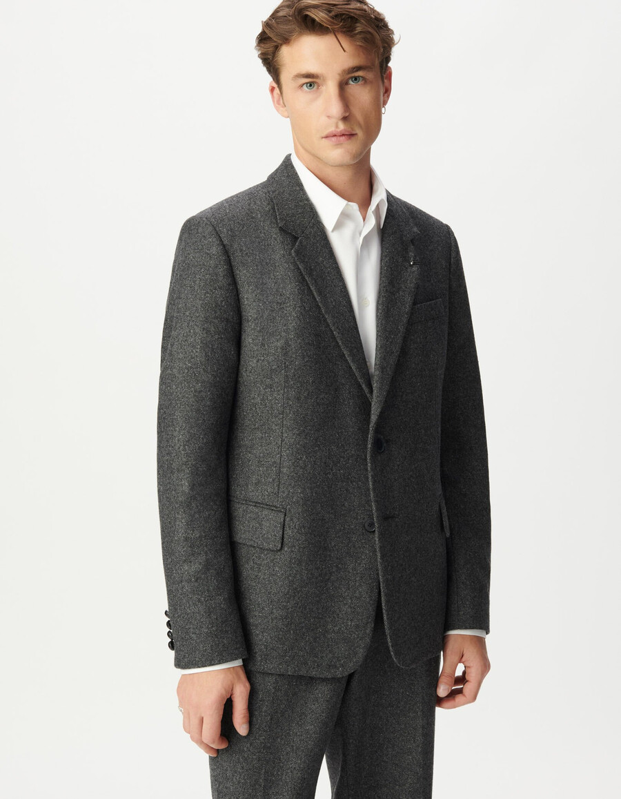 giacca da uomo in tweed grigio