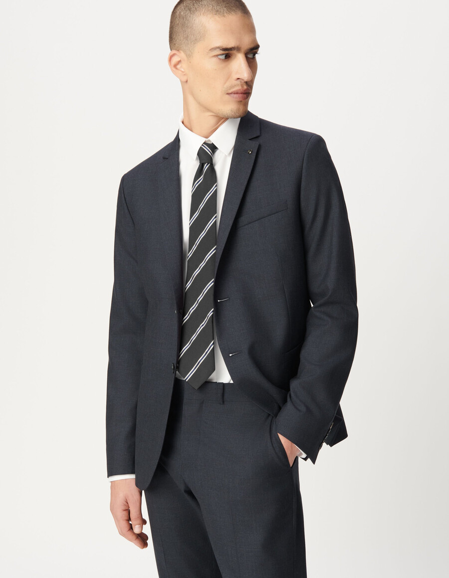 giacca da uomo in pura lana blu navy