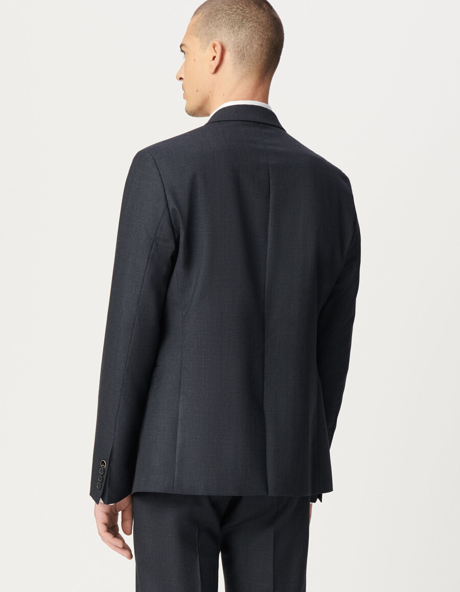 giacca da uomo in pura lana blu navy