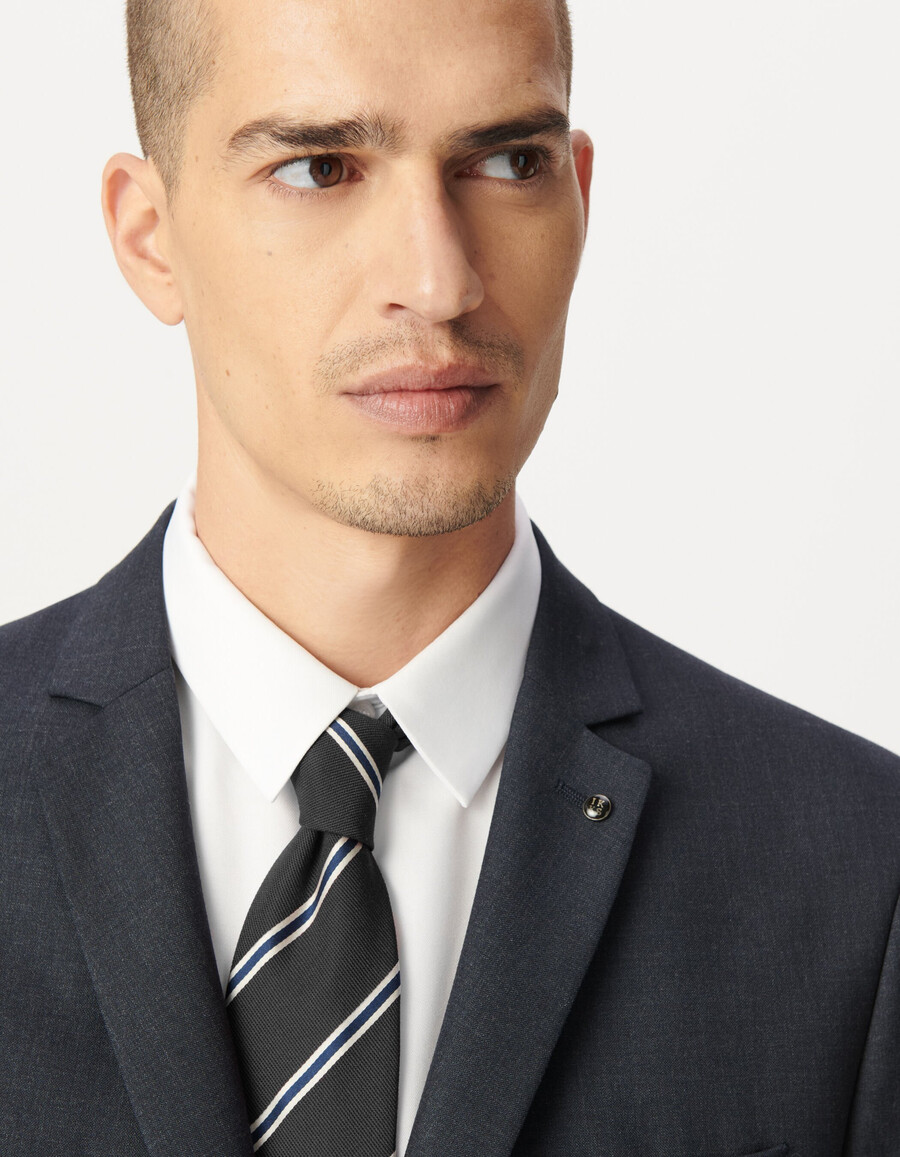 giacca da uomo in pura lana blu navy