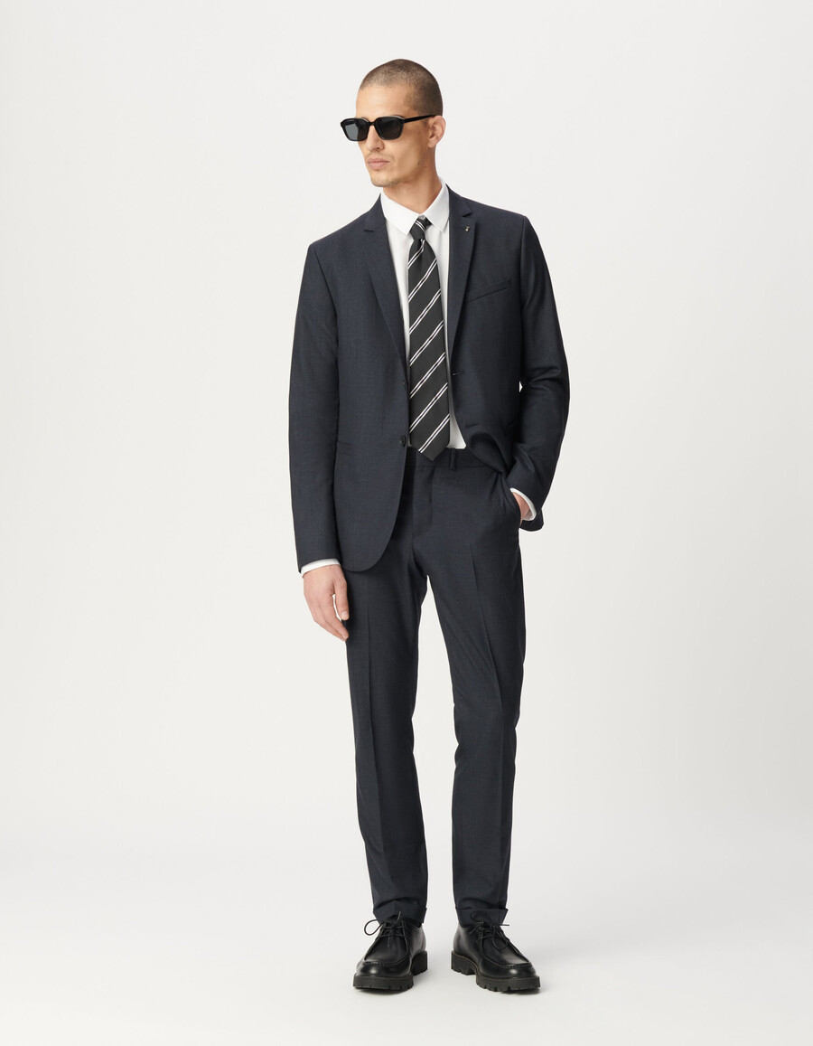 giacca da uomo in pura lana blu navy