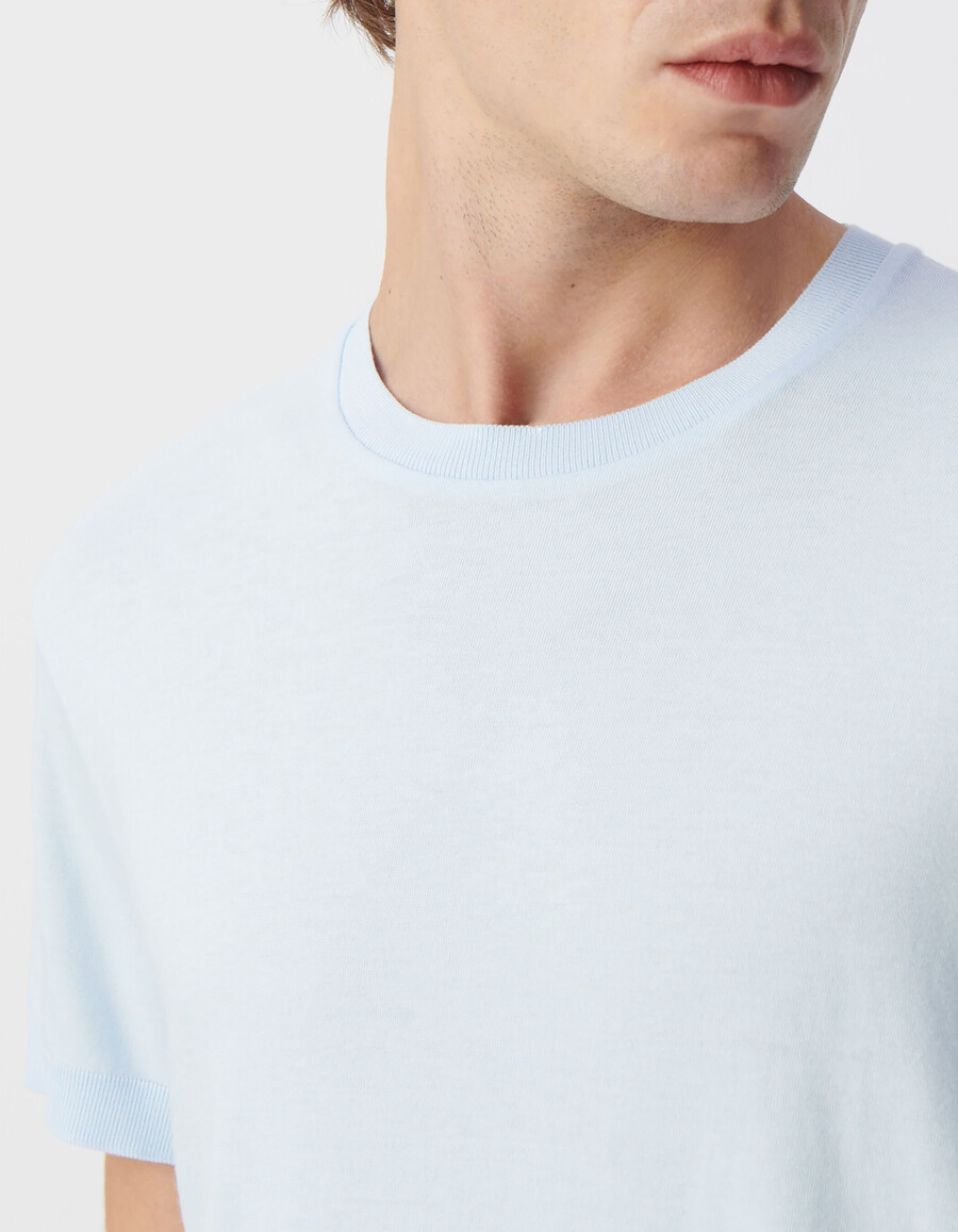 t-shirt girocollo in cotone modal sky da uomo