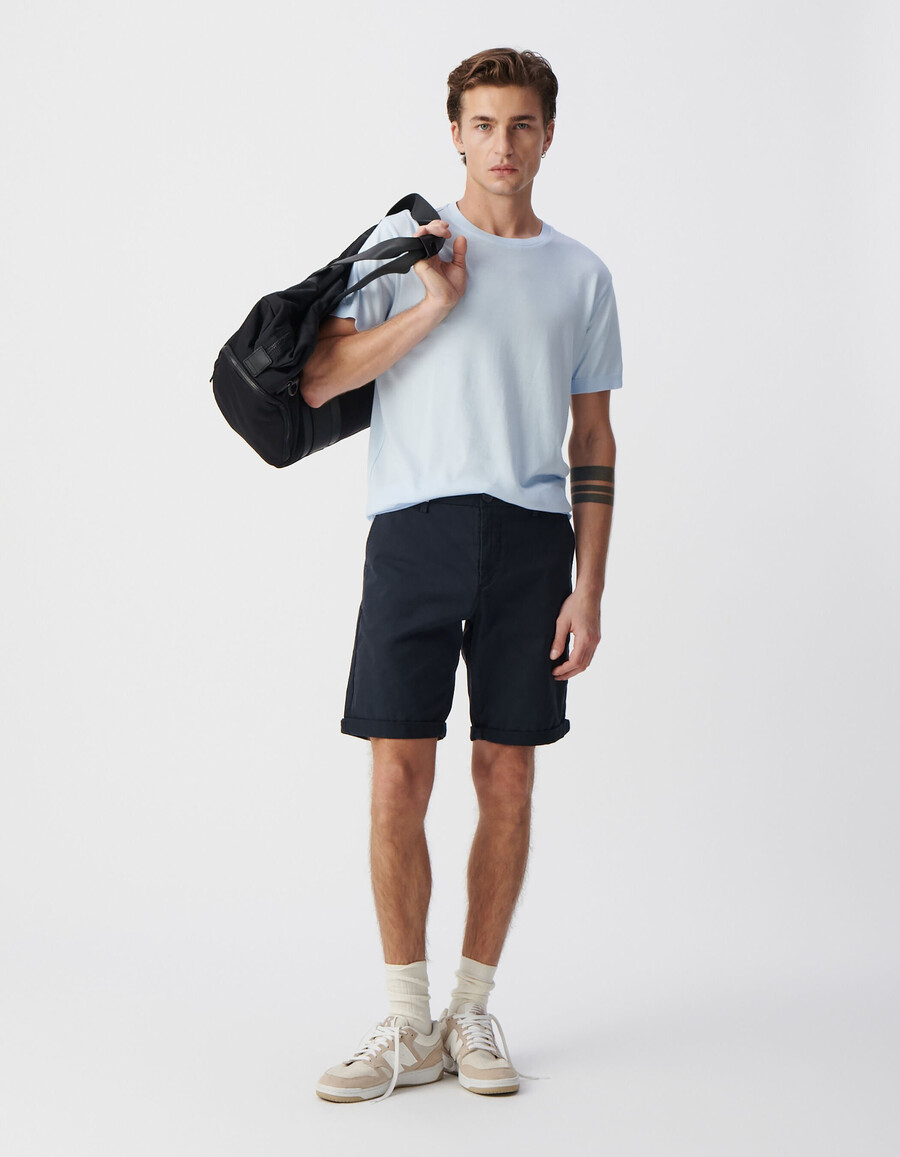 t-shirt girocollo in cotone modal sky da uomo