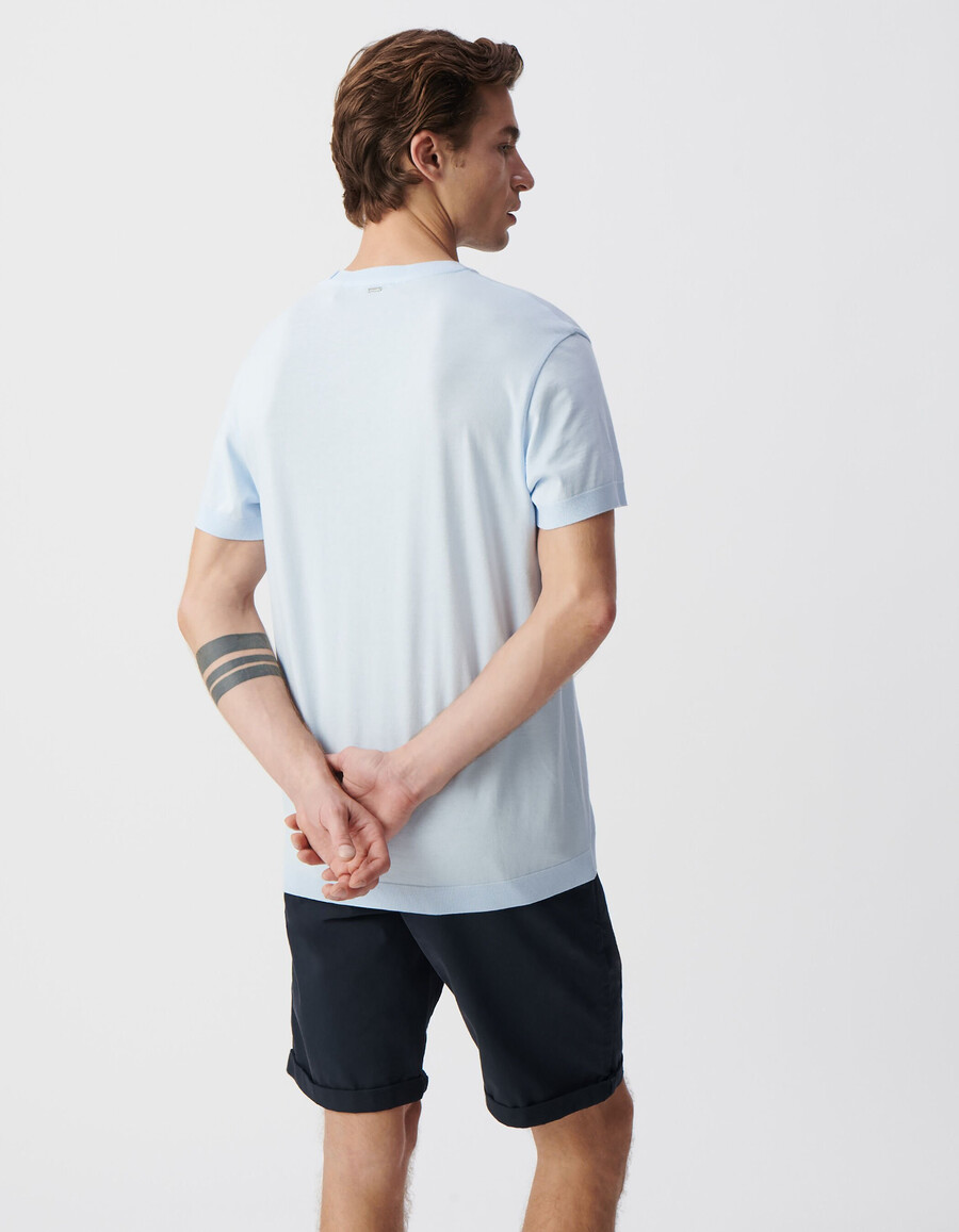 t-shirt girocollo in cotone modal sky da uomo