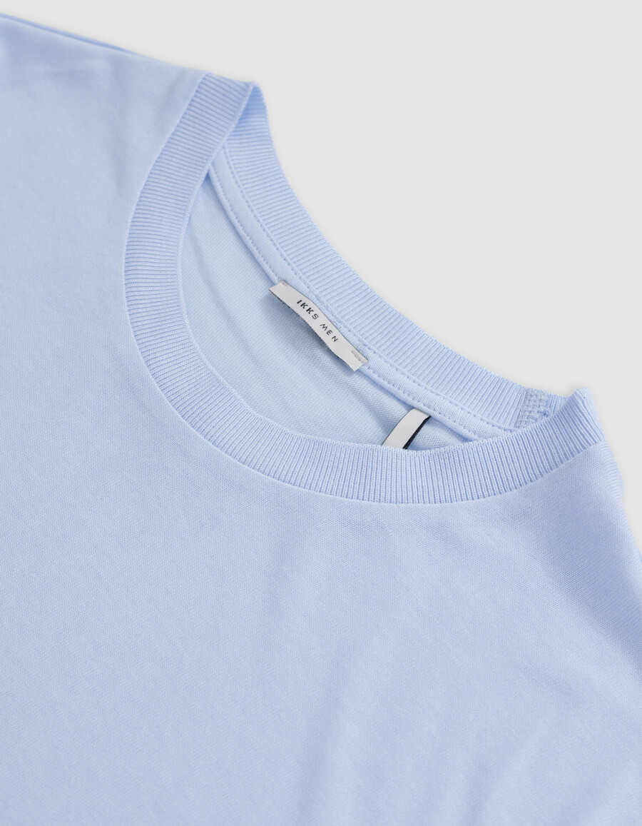 t-shirt girocollo in cotone modal sky da uomo