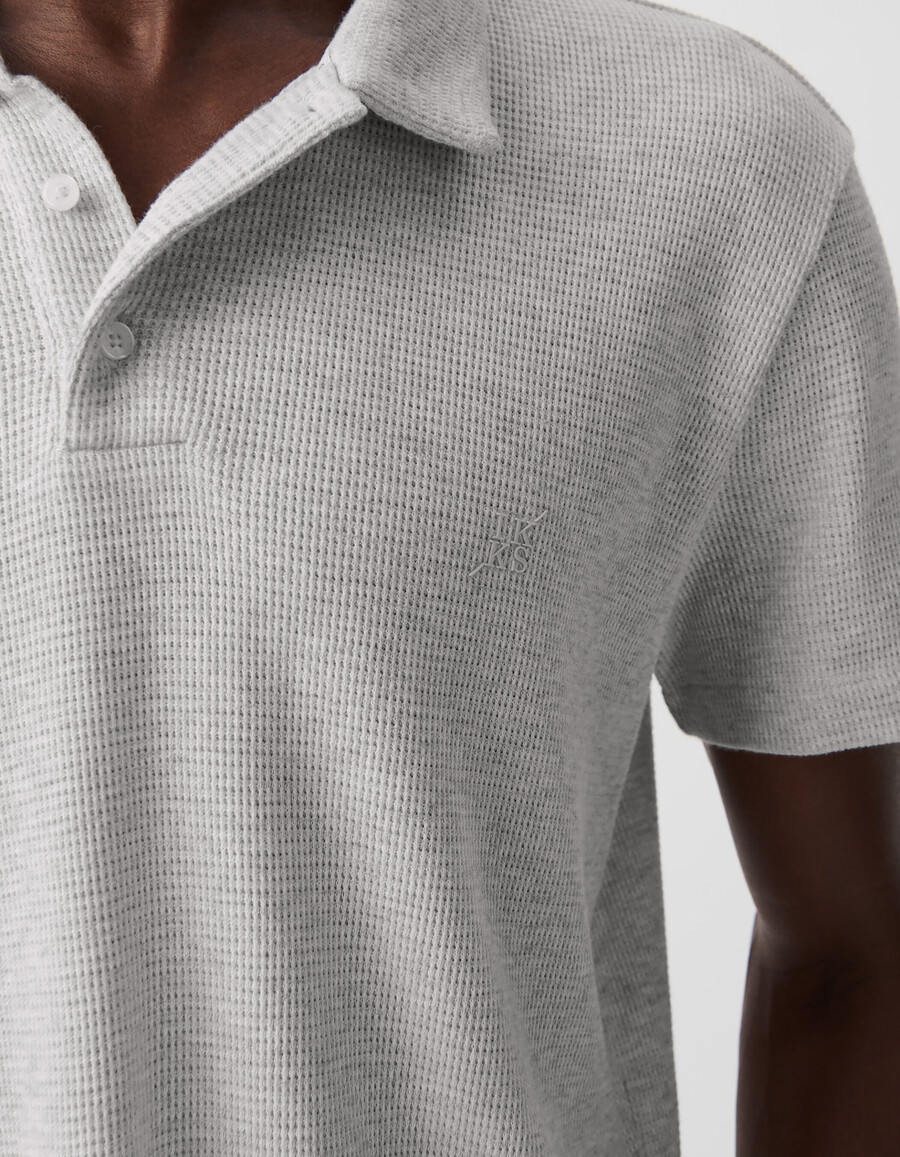 polo da uomo in maglia a nido dape in cotone biologico cloud regular