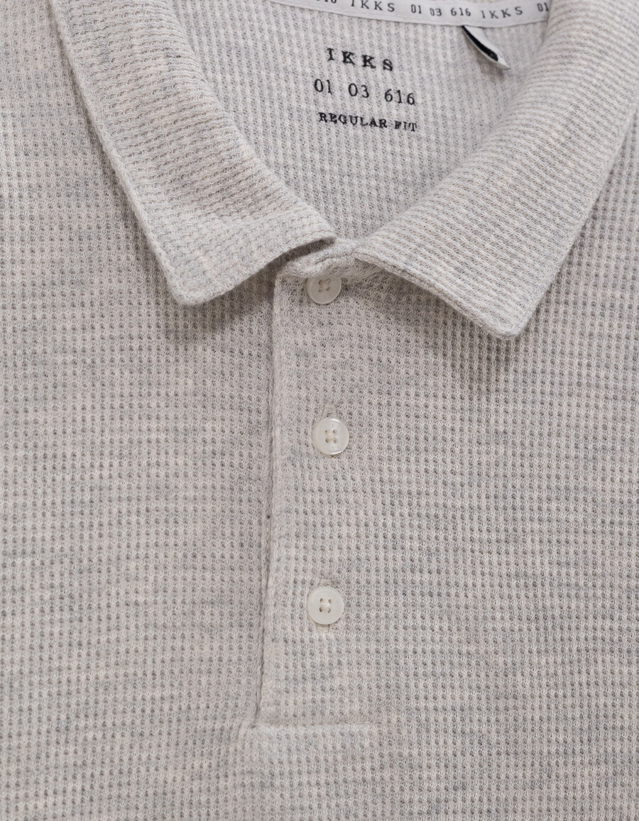 polo da uomo in maglia a nido dape in cotone biologico cloud regular