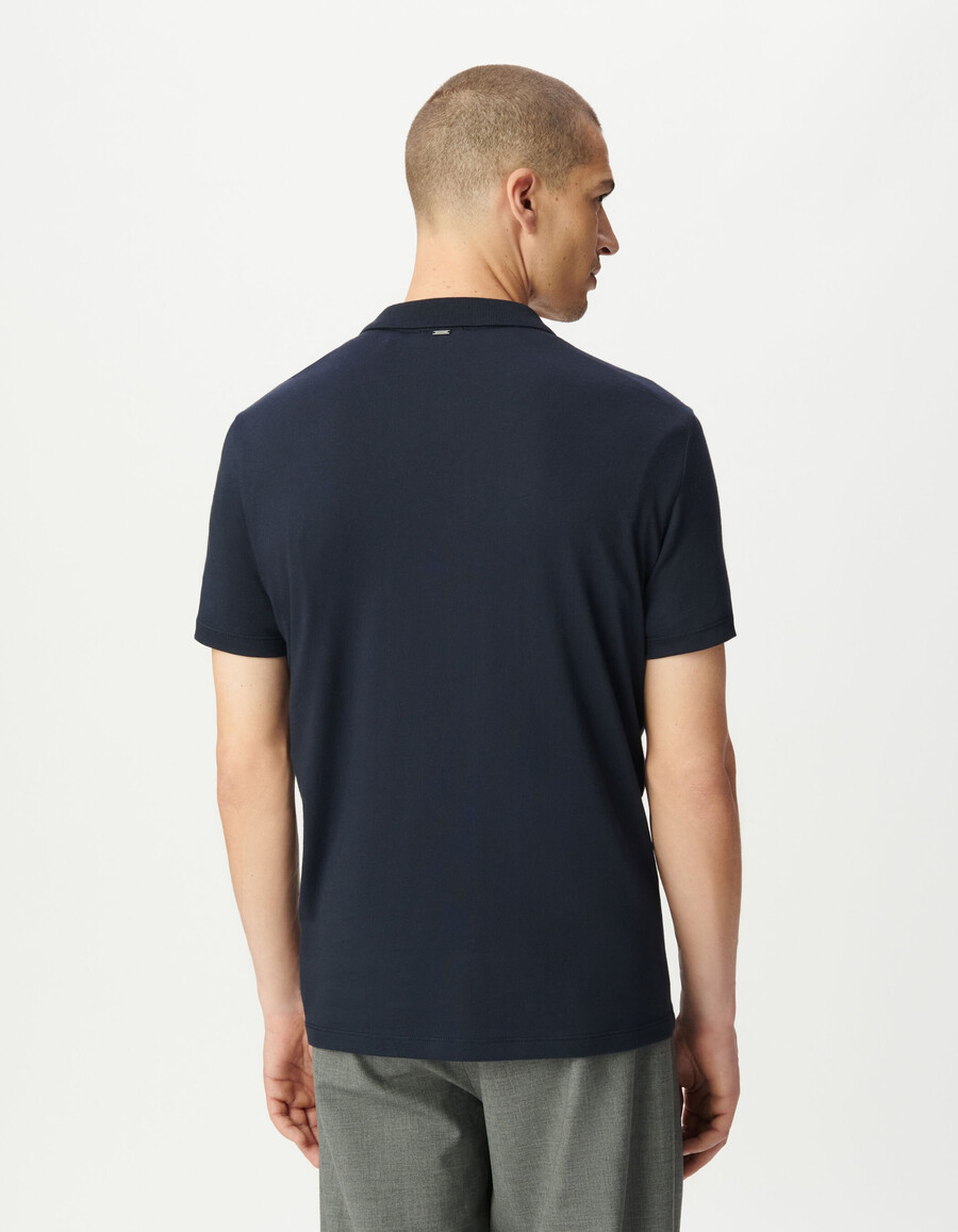 polo da uomo in cotone modal blu