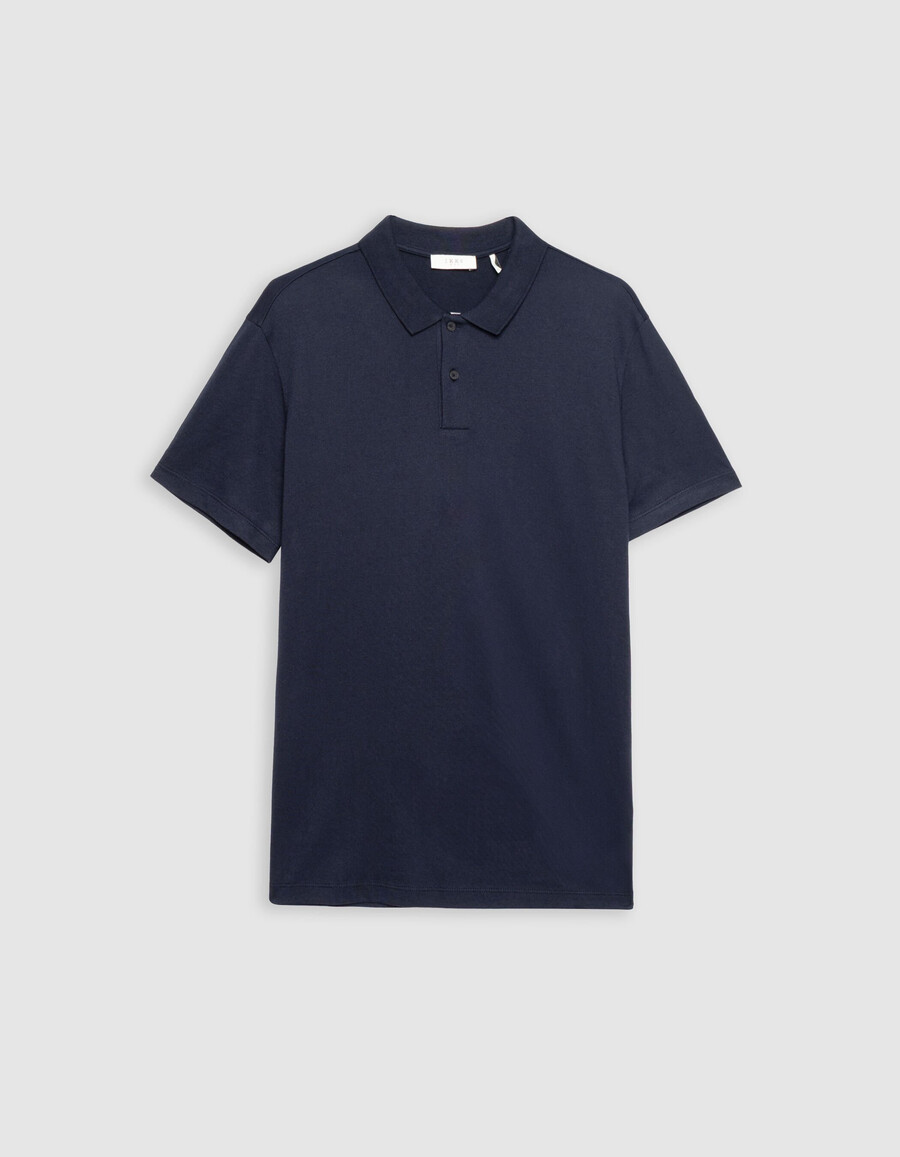 polo da uomo in cotone modal blu