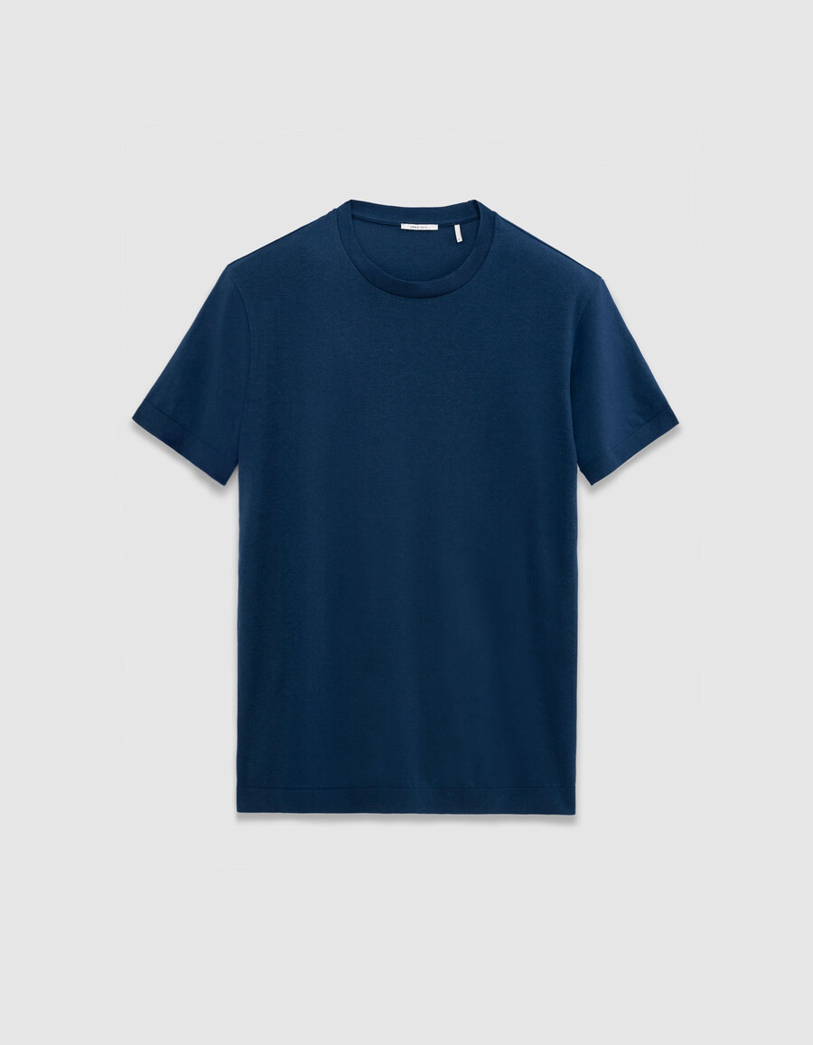t-shirt a maniche corte da uomo in cotone modal blu
