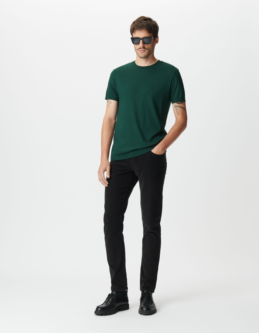 t-shirt a maniche corte da uomo in cotone modal verde