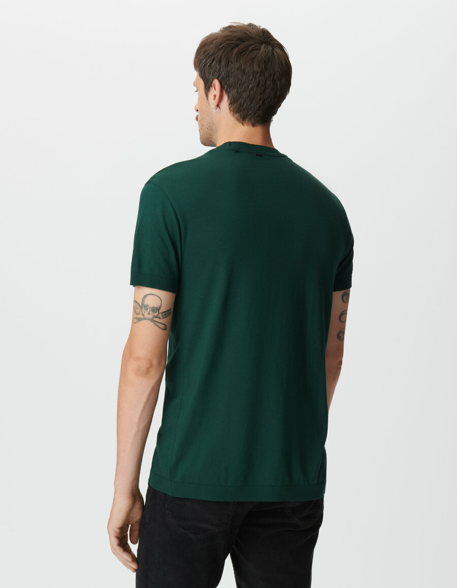 t-shirt a maniche corte da uomo in cotone modal verde