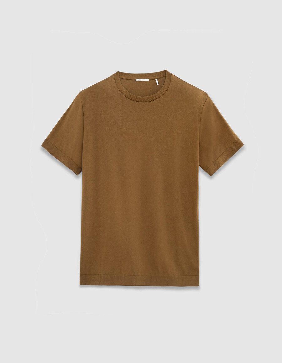 t-shirt a maniche corte da uomo in cotone modal color ocra
