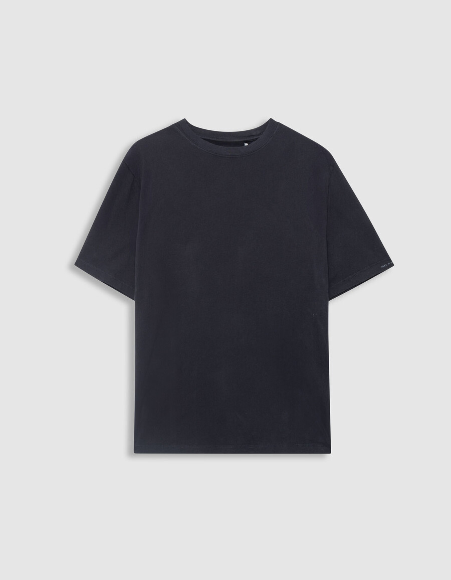 maglietta girocollo a maniche corte blu navy da uomo