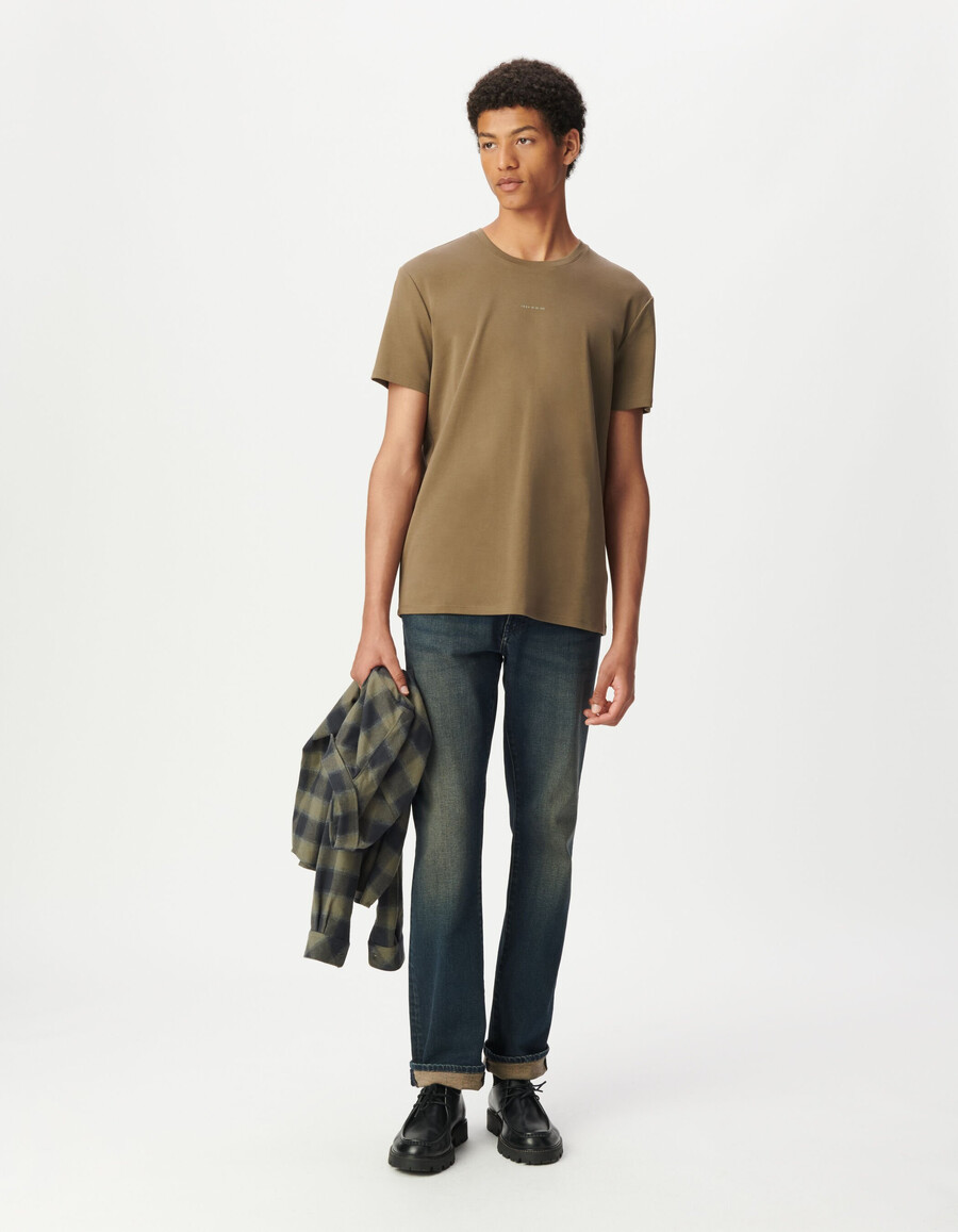 t-shirt beige absolute dry da uomo con dettaglio logo