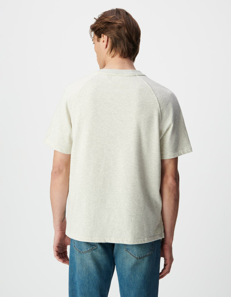 maglietta a maniche corte in maglia decorativa grigia da uomo