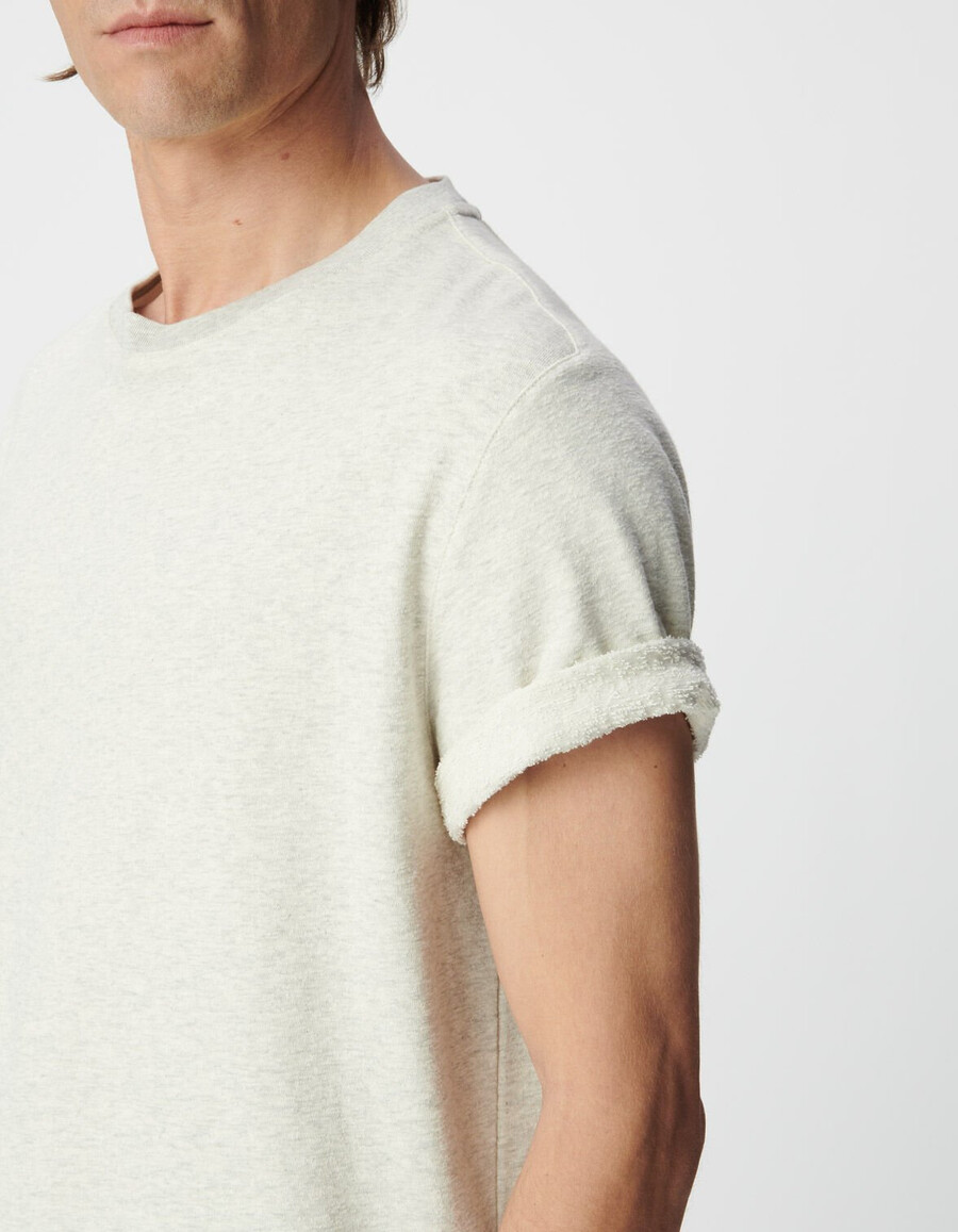 maglietta a maniche corte in maglia decorativa grigia da uomo