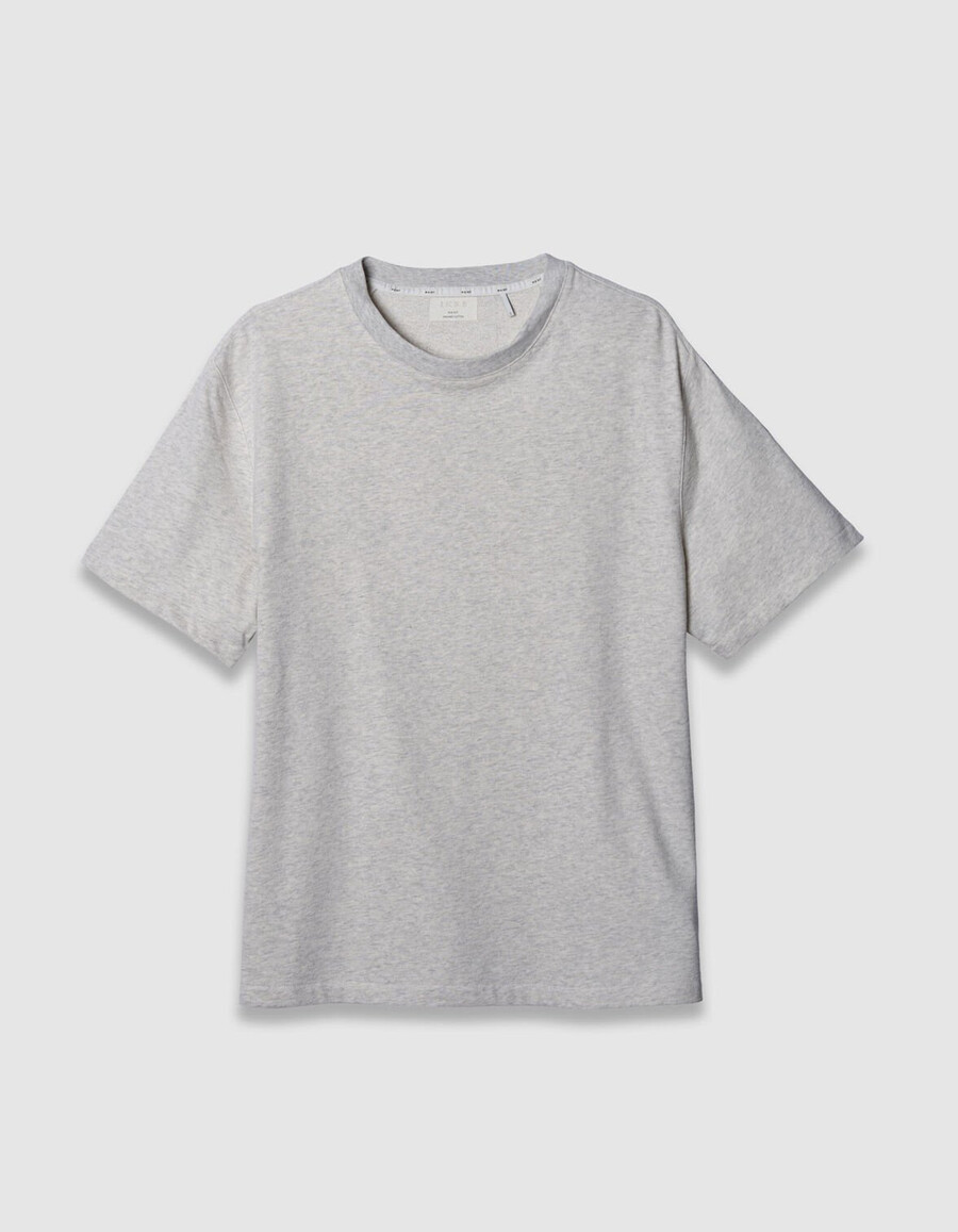 maglietta a maniche corte in maglia decorativa grigia da uomo