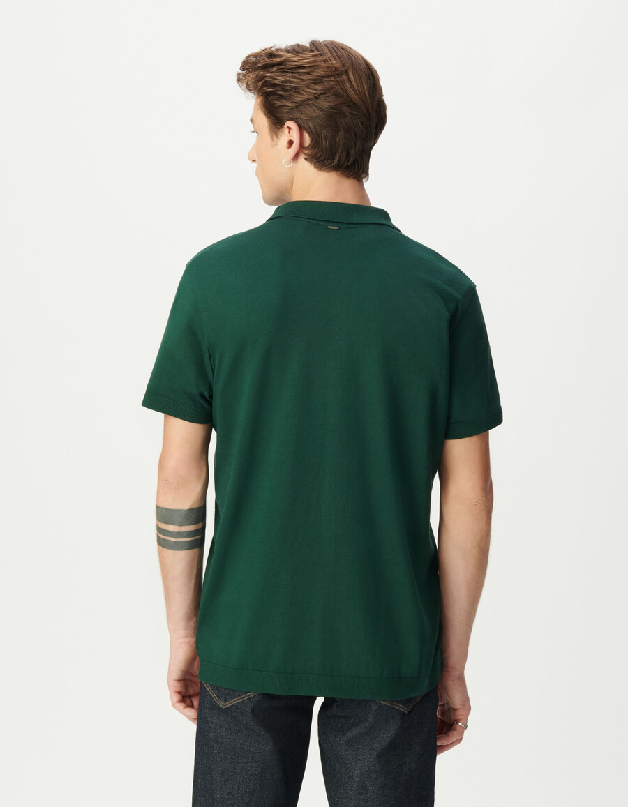 polo da uomo a maniche corte in cotone modal verde