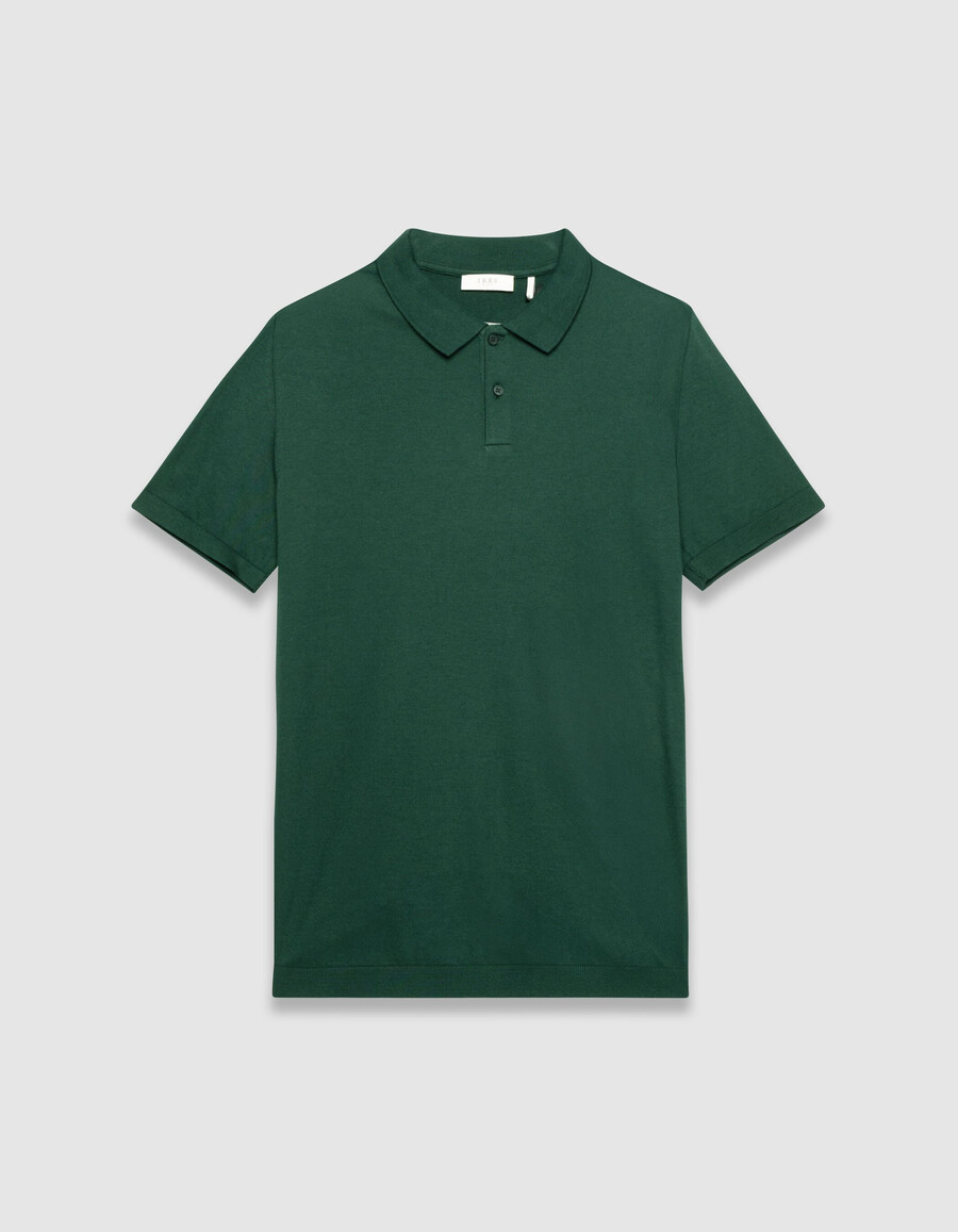 polo da uomo a maniche corte in cotone modal verde