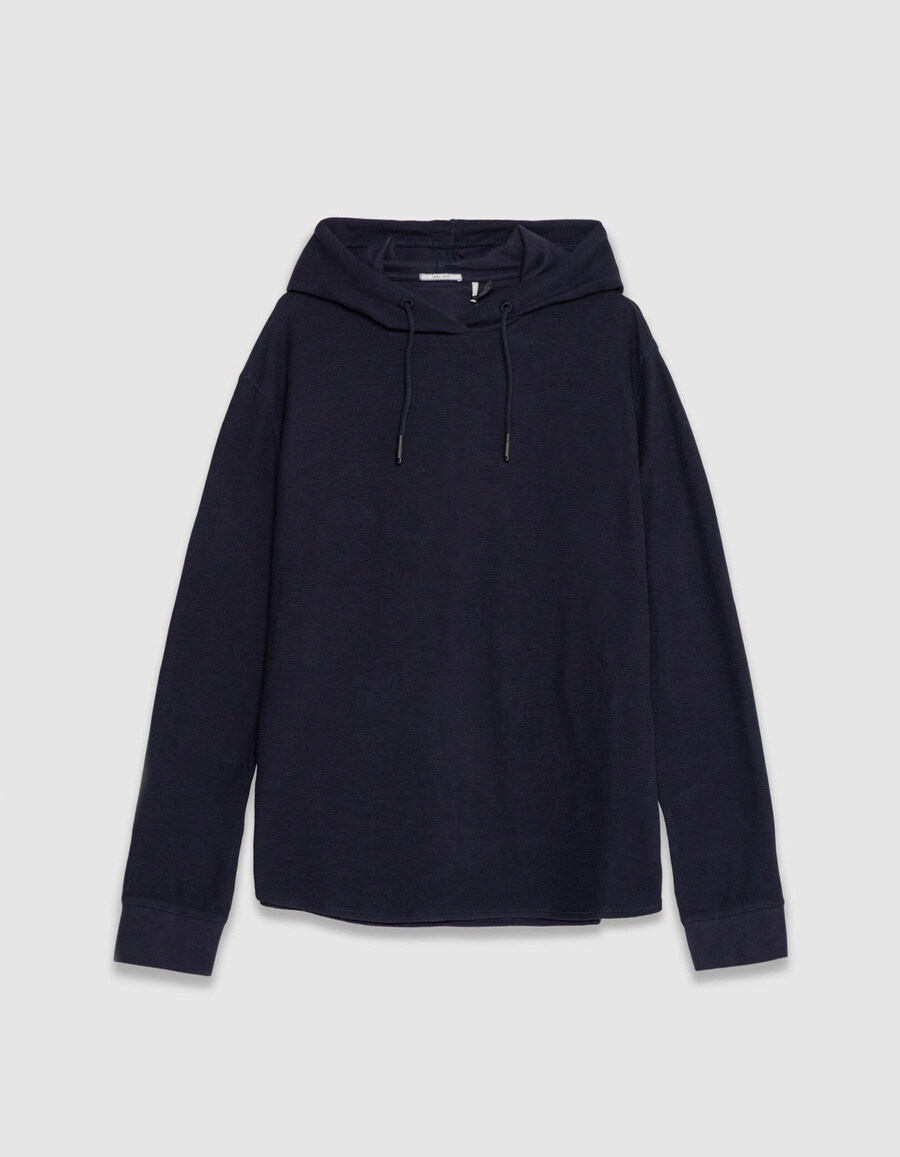 t-shirt con cappuccio in rete blu navy da uomo