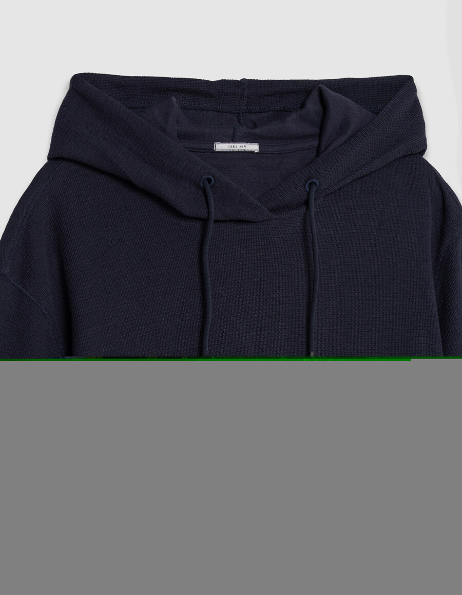 t-shirt con cappuccio in rete blu navy da uomo