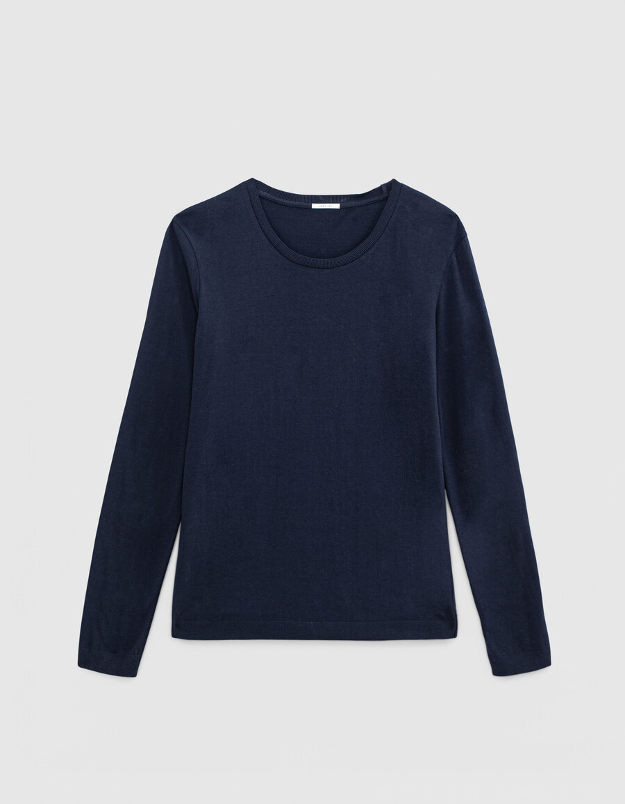 t-shirt a maniche lunghe blu navy da uomo