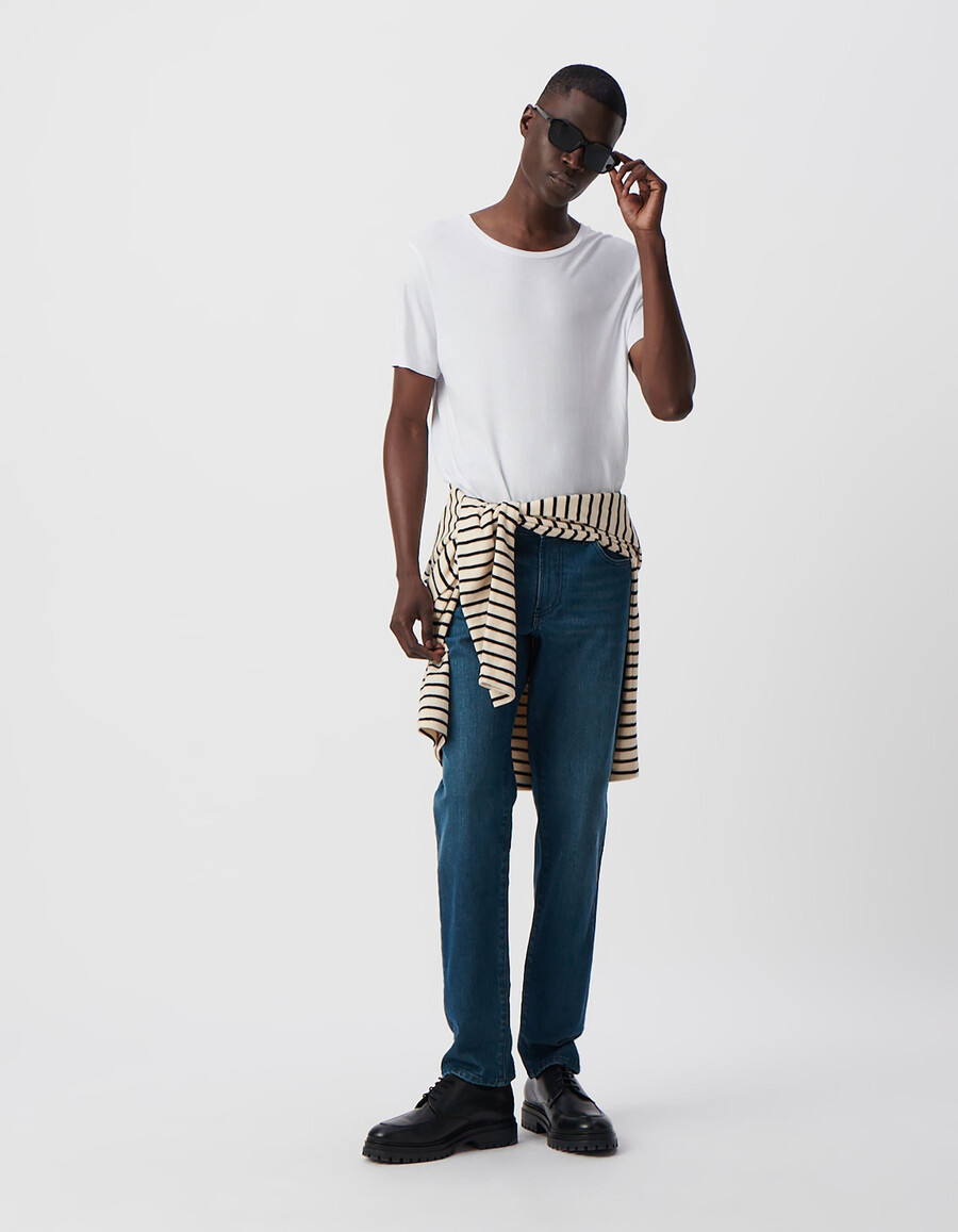 t-shirt da uomo in cotone modal bianco