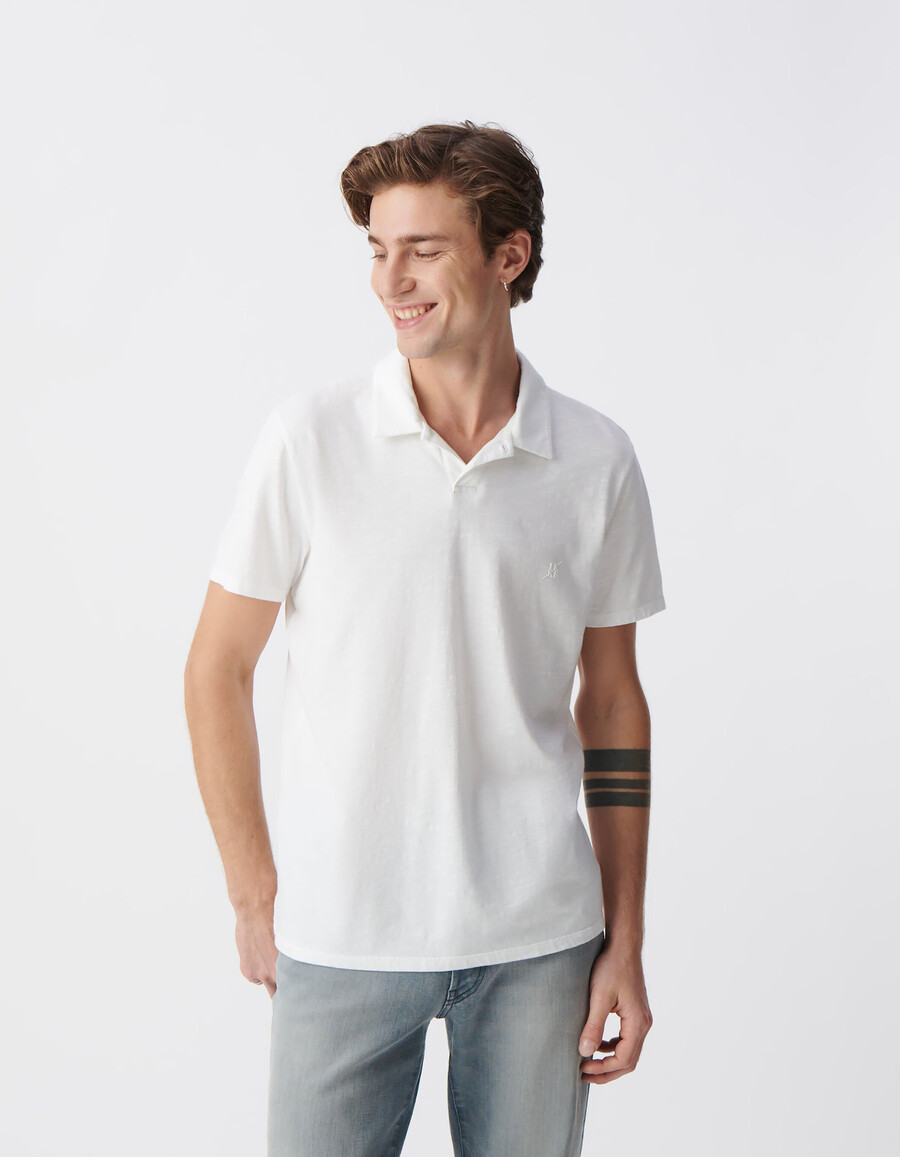 t-shirt essenziale da uomo in cotone biologico slub bianco