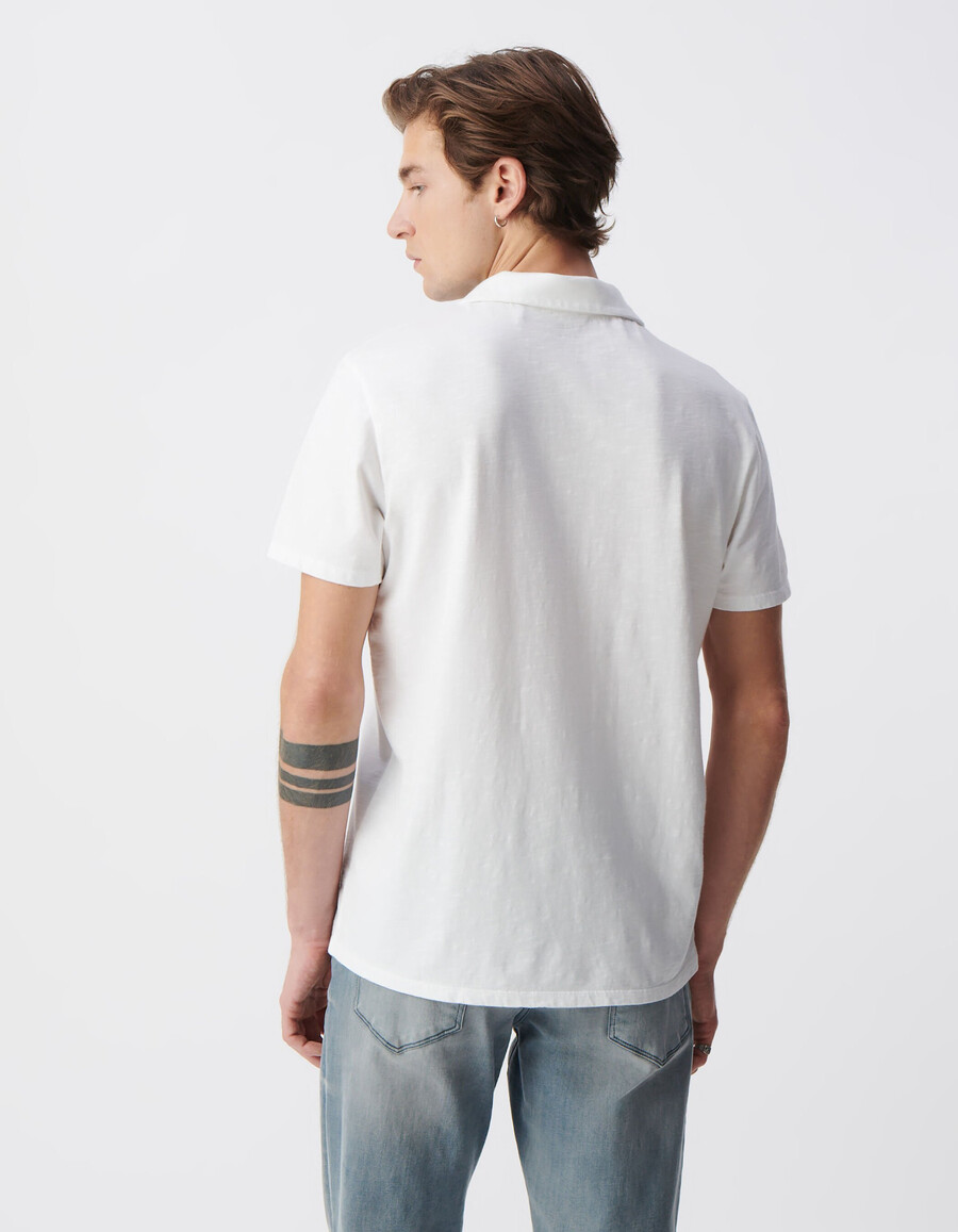 t-shirt essenziale da uomo in cotone biologico slub bianco