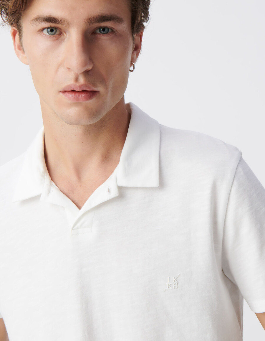 t-shirt essenziale da uomo in cotone biologico slub bianco