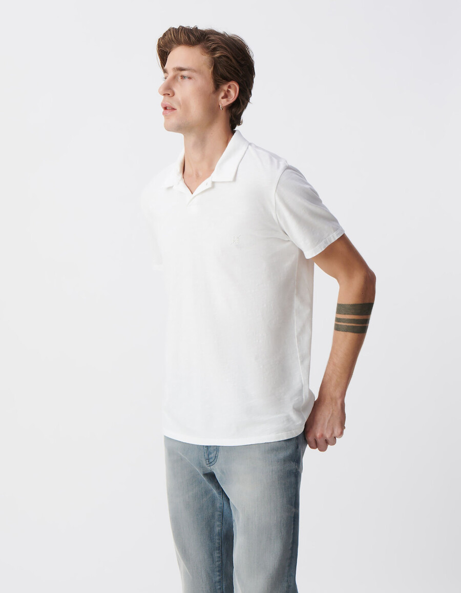 t-shirt essenziale da uomo in cotone biologico slub bianco